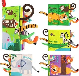 Crinkle Cloth Book Toy for Baby 0-3-6-12-18 Months, Early Development Stroller Soft Toy, Newborn Shower Gift for Boy Girl beiens Baby Books Toys, Tummy Time Touch and Feel Sensory Toys for Infant B07TXYC6WD