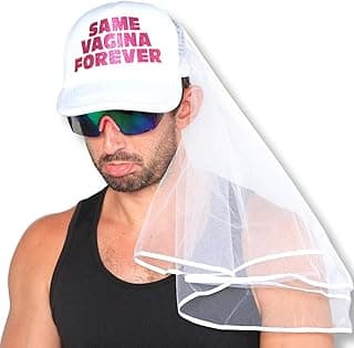 Sterling James Co. Bachelor Party Hat and Veil - Bachelor Party Ideas, Supplies, Gifts, Jokes and Favors (1 Pack - With Veil)