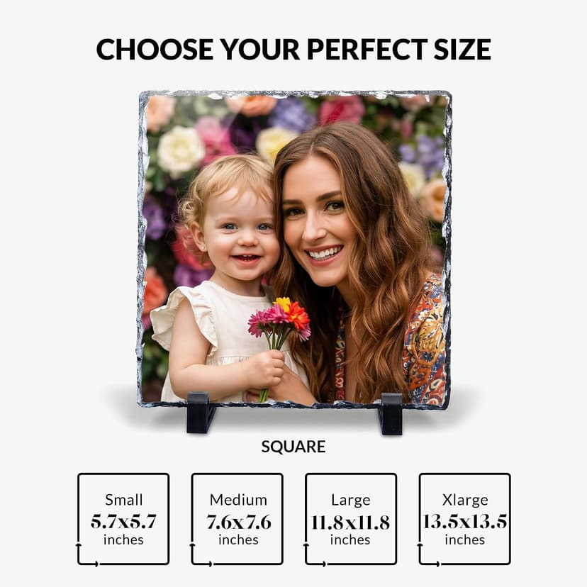 Customized Photo on Natural Slate Stone — an Anniversary or Birthday Keepsake Gift for Women, Mom, Wife, Her, Dad or Family. ArtPix Personalized Slate Picture Frame - Custom Photo Gift Anniversary B0DNKR7K1S