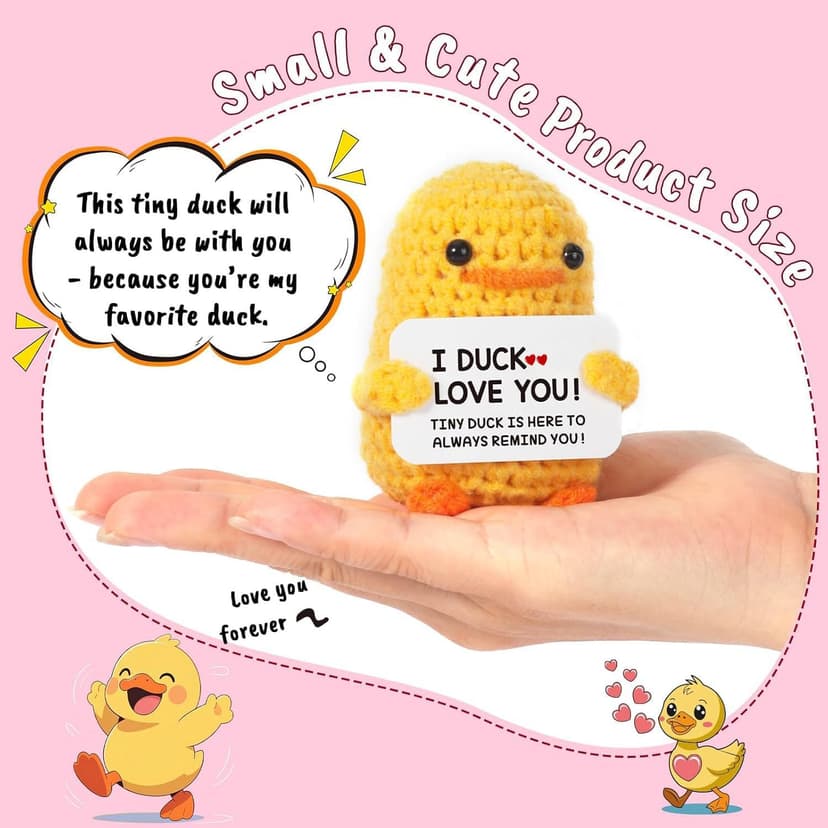 MBL Anniversary for Men Women Her - Funny Small Cute Crochet Duck Gifts for Women Men Wife Husband Girlfriend Boyfriend Fiance Couple Lover Him Birthday Wedding Christmas Stocking Stuffers Present