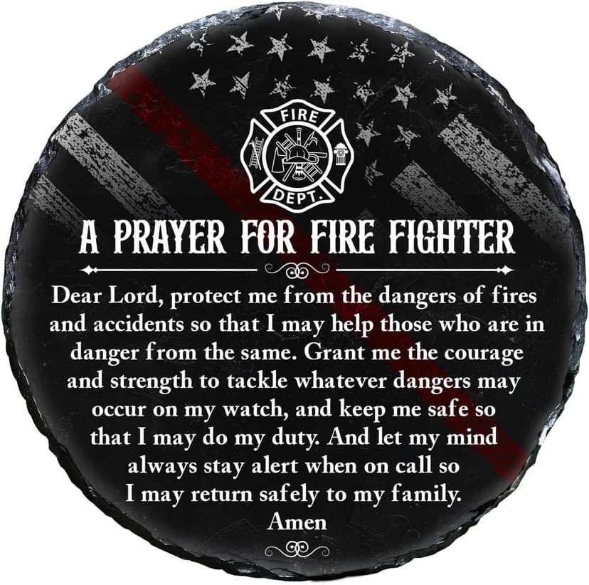 Firefighter Gifts for Men – Fireman Prayer Plaque – Firefighter Graduation Gifts – Inspirational Fire Fighter Decor for Home or Office, Birthday, Christmas, Thank You, Retirement Keepsake