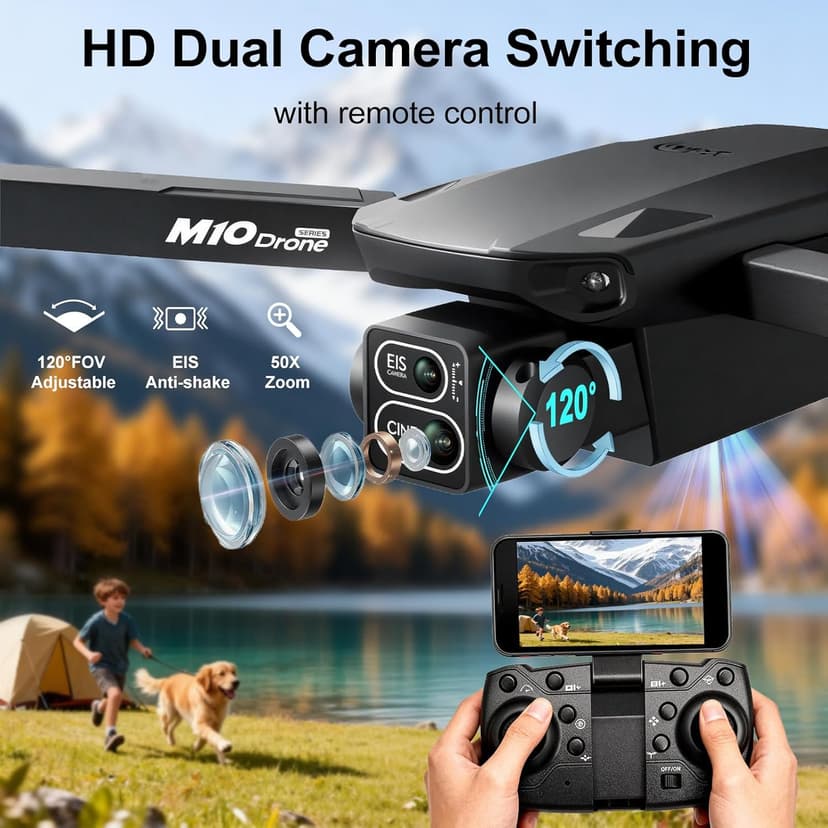 4K Drones with Camera for Adults,Foldable Drone for Beginners with 3 Batteries 36-Min Flight Time,HD FPV Transmission Drone,Mini RC Quadcopter with Gesture Selfie,One Key Start,Altitude Hold,3D Flips,3 Speed Modes Easier to use,Black