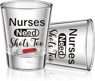 Funny Medical Gifts for Women, Humorous Shot Glass with Slogan, Nursing Graduation Party, Nurses Day Celebration Patelai 2 Pcs Nurse Shot Glasses 2.36 X 1.97 Inch Nurse Theme 2 Oz B093PZK2GF
