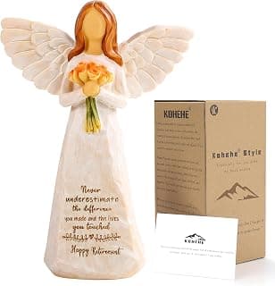 Retirement Gifts for Women, Happy Retirement Party Decorations, Retired Gifts for Teachers Coworkers Nurses Friends Sisters Retirement Gift for Woman, 5.5” Resin Angel Figurine - Retirement Gifts B0DF368QNW