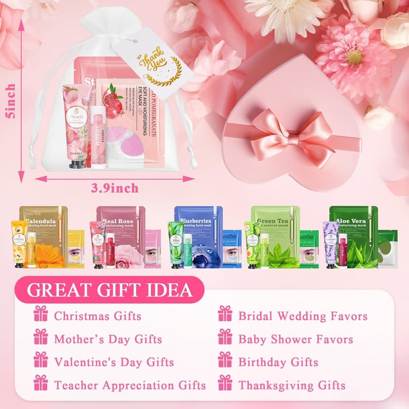 72 Pcs Bulk Gifts For Women, Bulk Facial Mask, Lip Balms, Hand Creams & Under Eye Patches, Spa Party Supplies,Party Favors For Bridal Wedding, Baby Shower,Sleepover Party, Christmas Stocking Stuffers B0FKH49Y6H