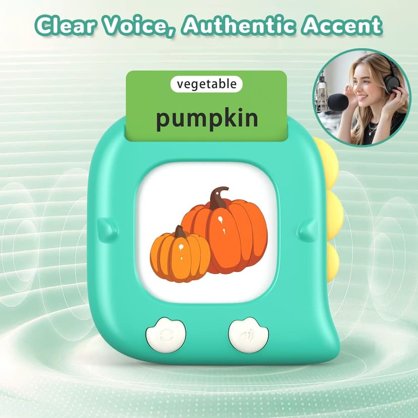 Kidzdo Talking Flashcards for Toddlers, 520 English Sight Words Educational Toy, Pocket Speech Therapy Toys, Autism Sensory Toys for Kids 1-6, Birthday Xmas Gifts for Boys