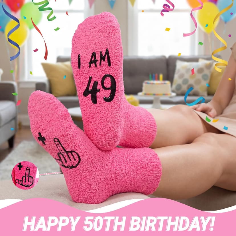 HAPPYPOP 50th Birthday Gifts Ideas - 50 Year Old Gift Socks for Women Men Friends, Turning 50 Gifts