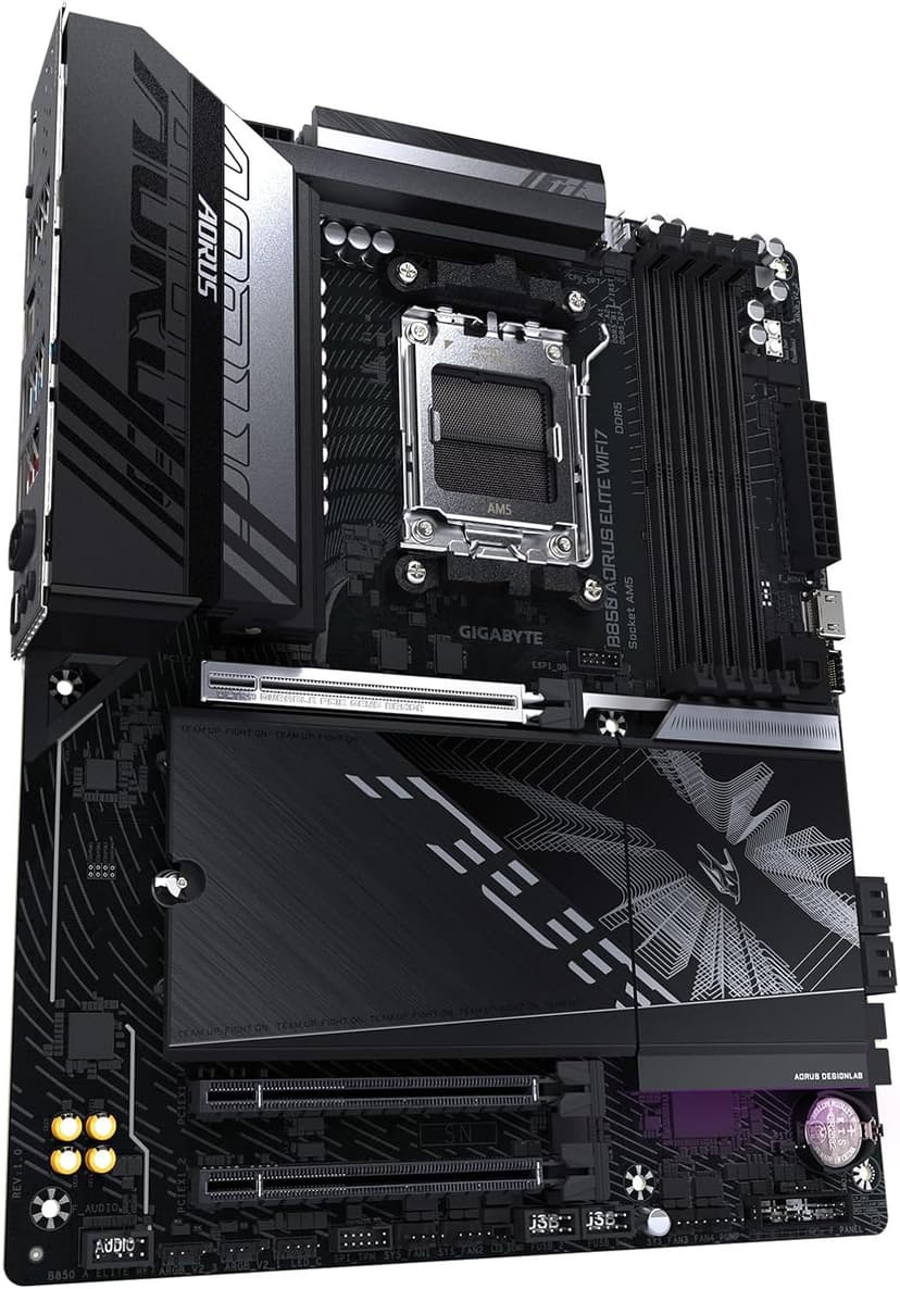 GIGABYTE B850 AORUS Elite WIFI7 AMD AM5 LGA 1718 Motherboard, ATX, DDR5, 3X M.2, PCIe 5.0, USB-C, WIFI7, 2.5GbE LAN, EZ-Latch, 5-Year Warranty