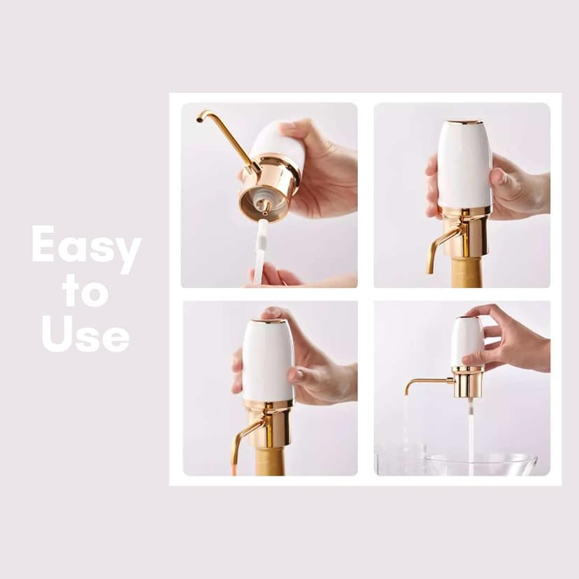 Electric Wine Aerator, Modern Wine Aerator, Electric Wine Dispenser, Gold Wine Pourer, Wine Pump, Automatic Wine Pourer, Re-chargeable, Wine Gifts, Christmas Gift for Her, Gift for Mom