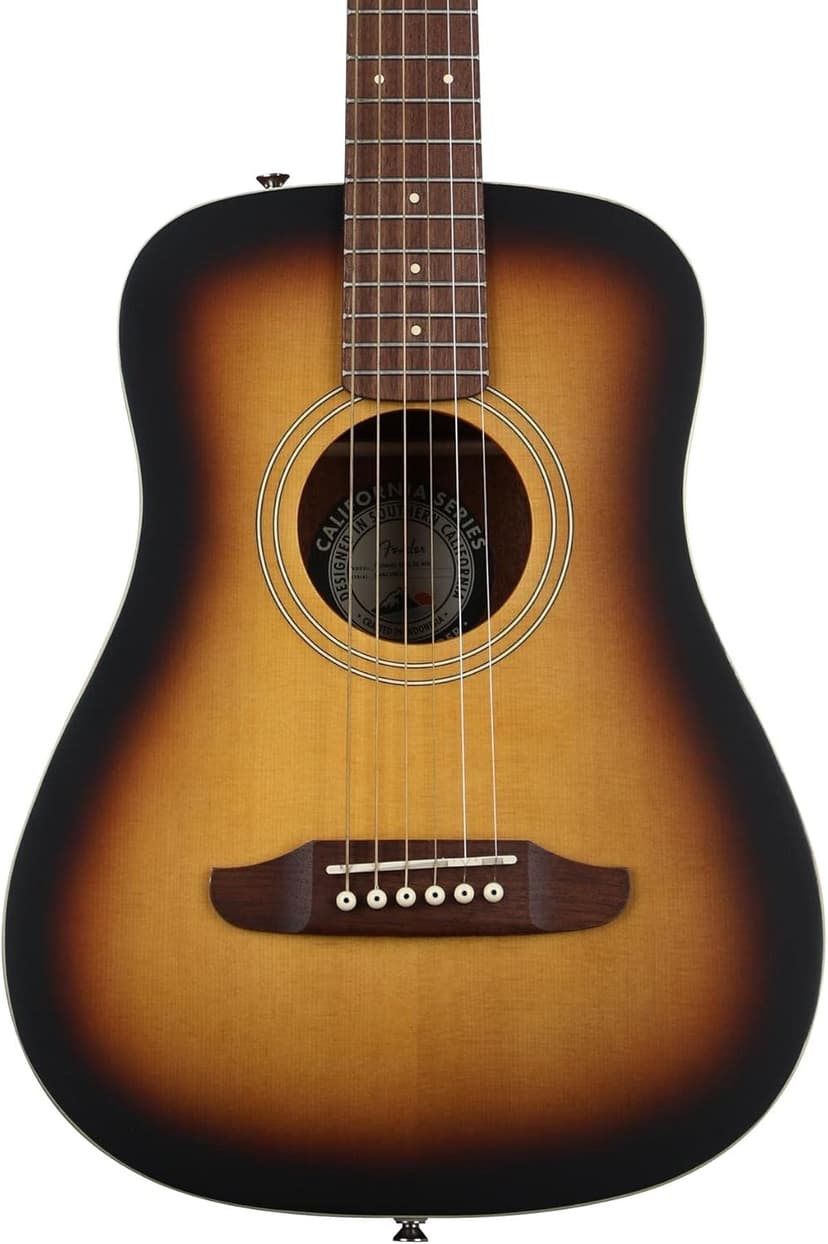 Fender Redondo Mini Acoustic Guitar, with 2-Year Warranty, Sunburst, Maple Fingerboard, with Gig Bag