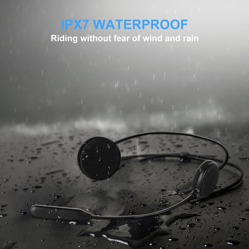Motorcycle Helmet Bluetooth Headset Speakers with Good Sound,Loud,50 Hours Use,Large Button for Gloves,Fast and Stable Connection,Answer Automatically,Voice Assistant,IPX7 Waterproof,Easy Install