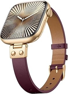 SNBLK Slim Leather Band Compatible with Apple Watch Bands for Women 40mm 41mm 42mm 44mm 46mm 49mm 38mm 45mm, Dressy Top Grain Genuine Leather Strap for iWatch SE Series 11/10/9/8/7/6/5/4/3/2/1 Ultra