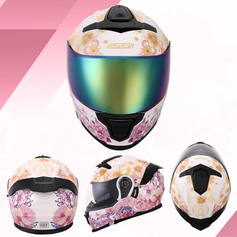 OUMURS Modular Motorcycle Helmets Full Face Flip up Street Bike Motorcycle Helmet for Unisex Adult Model 912