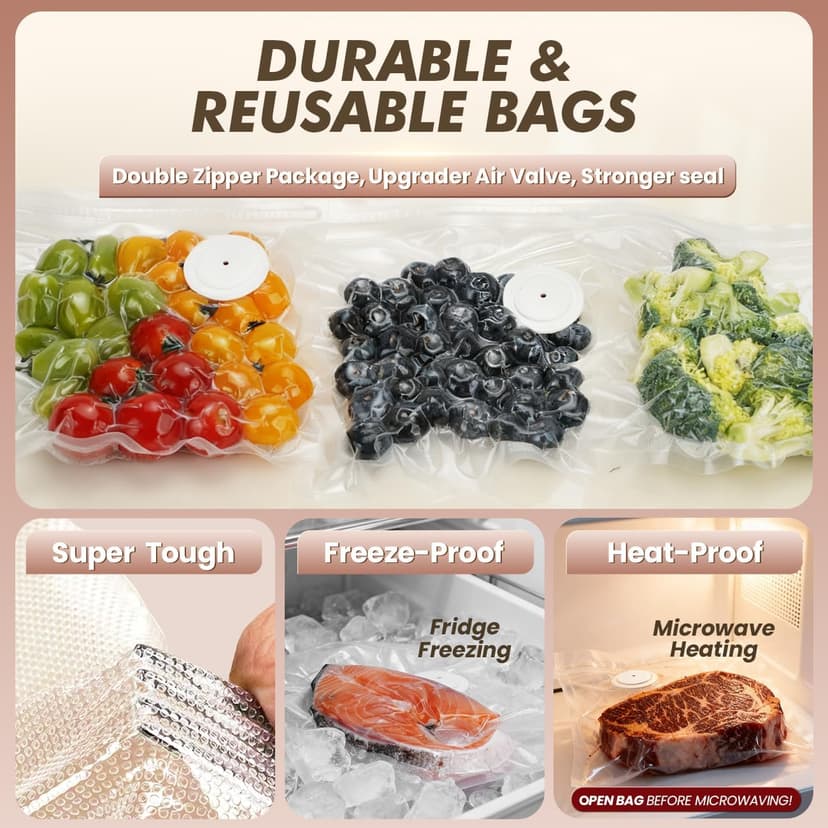 Compact Vacuum Sealer for Food Sealer: Handheld Portable Vacuum Sealer Machine for Food Storage, Rechargeable Food Vacuum Sealing for Kitchen Travel Fridge Meal Prep, Gifts for Mom, Wife, Chef & Home