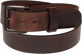 Nohma Leather Men's Leather Belt, Made in USA, Full-Grain Leather, Casual Everyday Wear Belts, Amish Handmade 1.5" Width