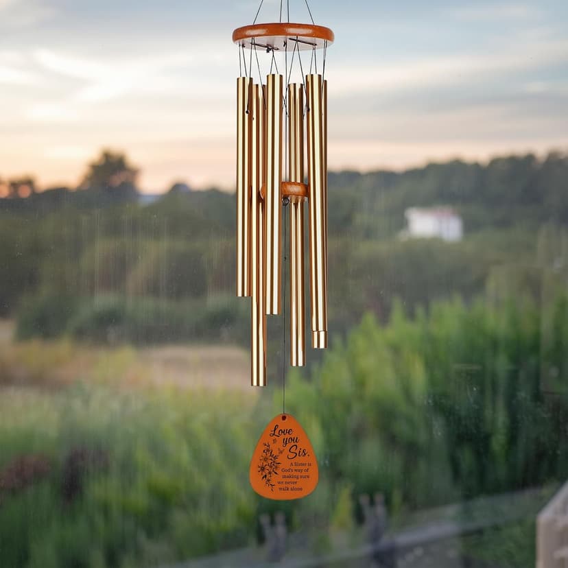 A Sister is God's Way We Never Walk Alone Wind Chimes Birthday Gifts for Sister Gifts from Sisters, Brother - 28" Sisters WindChimes Gift for Christmas, Anniversaries B0DY48TF13
