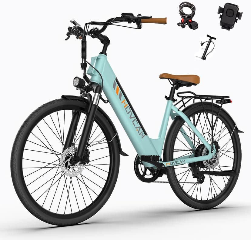 Movcan V80 Electric Bike, 1000W Motor 28MPH 26'' City Cruiser Ebike for Adults, 48V 13Ah Removable Battery Up to 70 Miles, 7-Speed Dual Disc Brake, Mountain E-Bike for Commuting