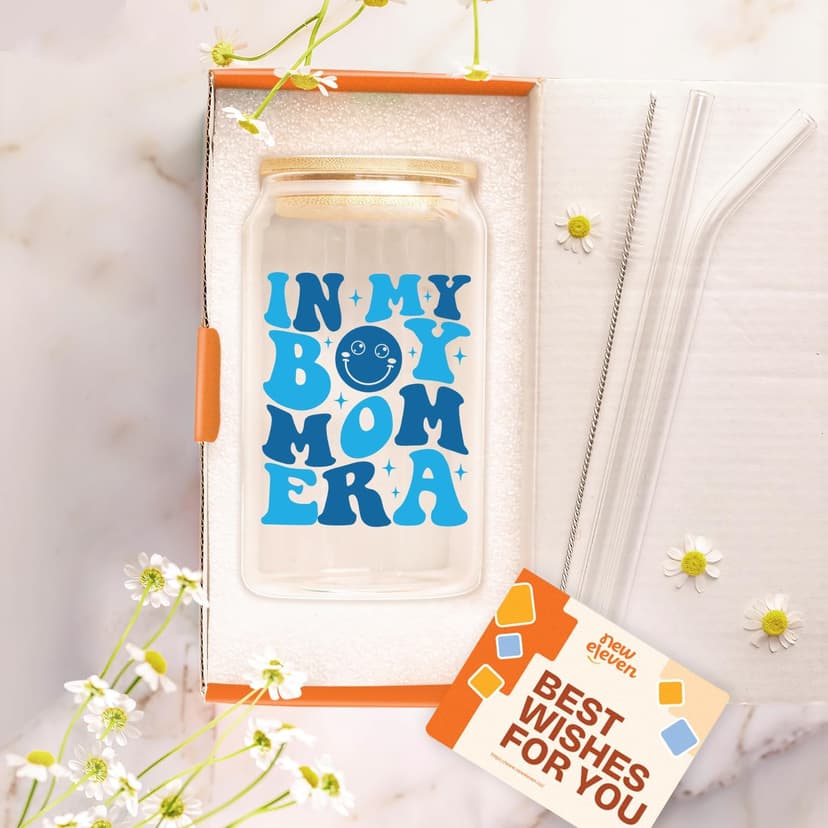 NewEleven First Christmas Gifts For New Mom, New Mother - Gifts For a Mom of Boys, Pregnant Mother, Expecting Momomy, Mama, Moms To Be, Mommy To Be - 16 Oz Coffee Glass