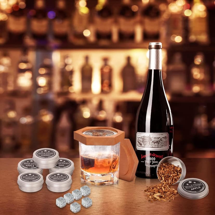 Bourbon Whiskey Gifts for Men Dad - Cocktail Smoker Kit with Torch, Birthday Anniversary Unique Gifts for Dad Boyfriend Husband Grandpa, Smoked Bourbon Kit, Mens Gifts Ideas