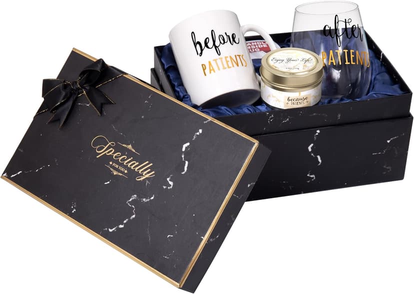 Before Patients, After Patients 11 oz Coffee Mug and 18 oz Stemless Wine Glass Set Gifts Idea for Nurses, Doctors, Hygienists, Physician, Dentists Unique Birthday Graduation Gifts Idea B08LC245C5