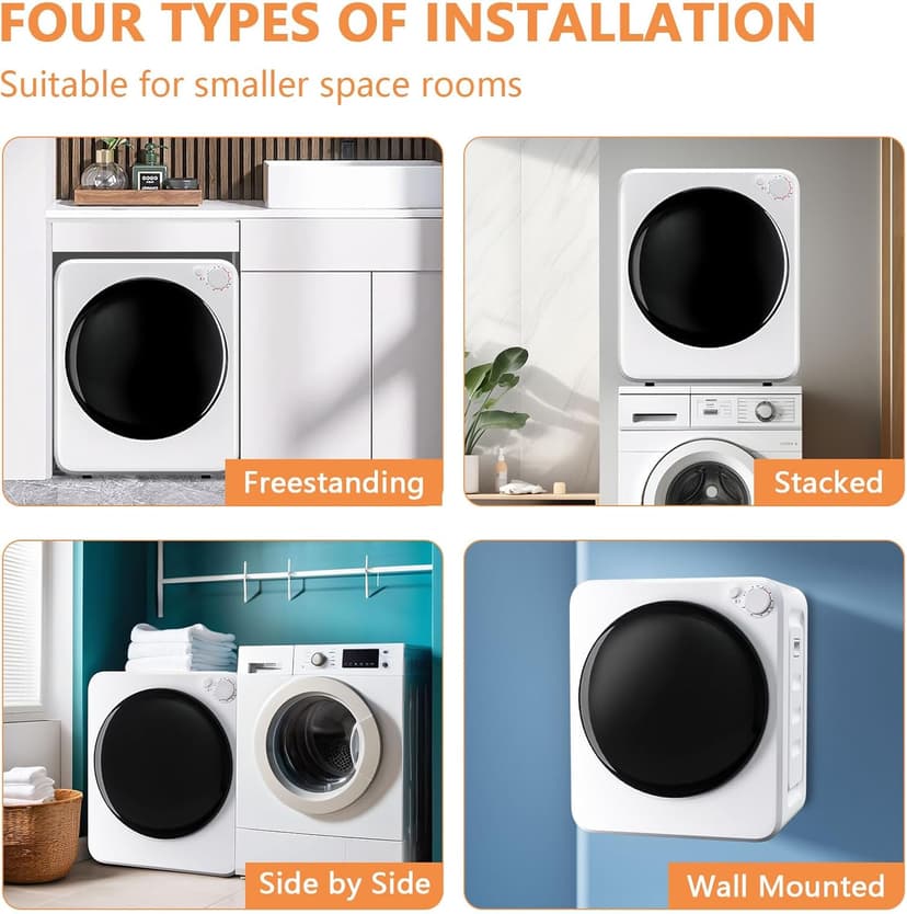 DOGHLY Portable Washer and Dryer Combo Set, 32 lbs Portable Clothes Dryers, 5 Drying Modes, 18 lbs Fully Automatic Washing Machine, Compact Washer and Dryer for Apartment, RV, Dorm