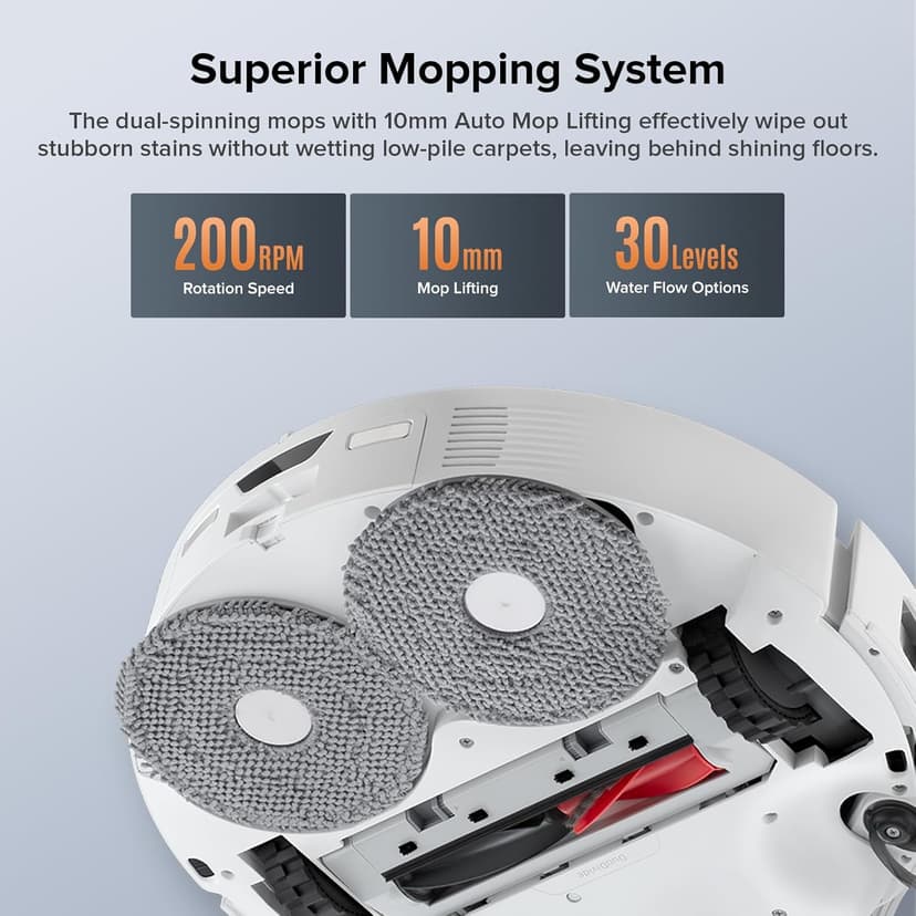 Roborock Qrevo Edge S5A Robot Vacuum and Mop, 18,500Pa, Zero-Tangling, DuoDivide Main Brush, FlexiArm Side Brush, Hot Water Mop Washing & Self-Cleaning, Warm Air Drying, Self-Emptying, White