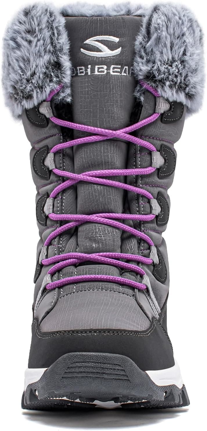 HOBIBEAR Women's Waterproof Winter Snow Boots Lightweight Warm Faux Fur Lined Mid-Calf Booties