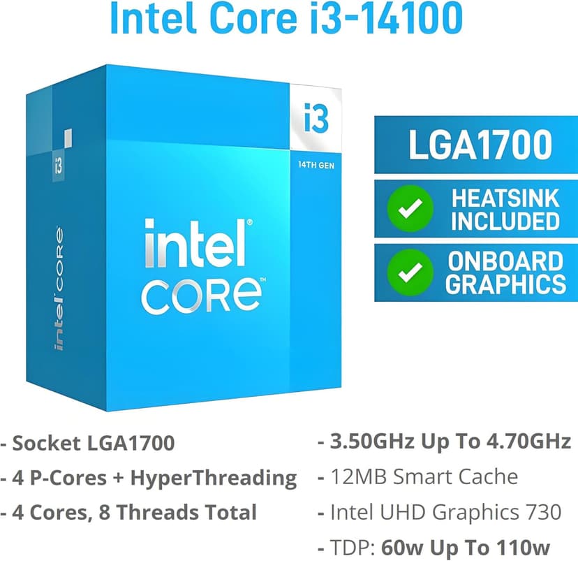 Dell Vostro Desktop Computers Tower PC for Home Business Student, 14th Gen Intel 4-Core Processor, 16GB DDR5 RAM, 1TB PCIe SSD, WiFi 6, Bluetooth, DisplayPort, HDMI, Type-C, Windows 11 Pro