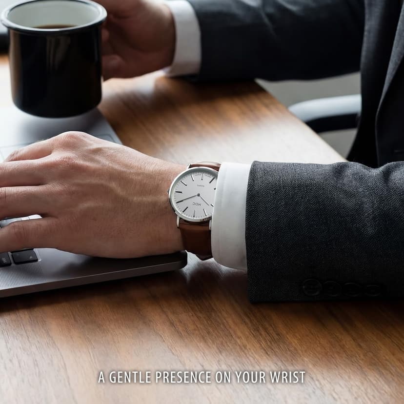 Infantry MDC Mens Minimalist Watch - 6.5mm Ultra Thin Business Casual Wrist Watches for Men,Big Face Analog Quartz Watch with Brown Leather Band, Professional Man's Gift