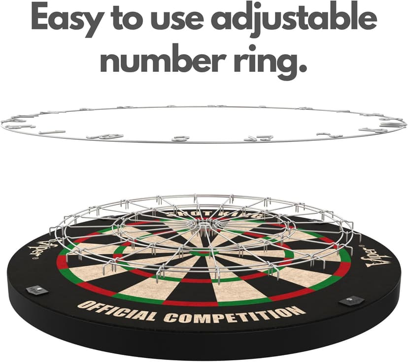 Viper by GLD Products Shot King Regulation Bristle Steel Tip Dartboard Set with Bullseye Metal Radial Spider Wire Compressed Sisal Board with Rotating Number Ring Includes 6 Darts Black