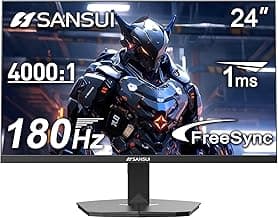 SANSUI 24 Inch Gaming Monitor 180Hz, DP 1.4 & HDMI 2.0 Ports High Refresh Rate Computer Monitor, Racing FPS RTS Modes, 1ms Response Time 110% sRGB (ES-G24F4, HDMI Cable Included)