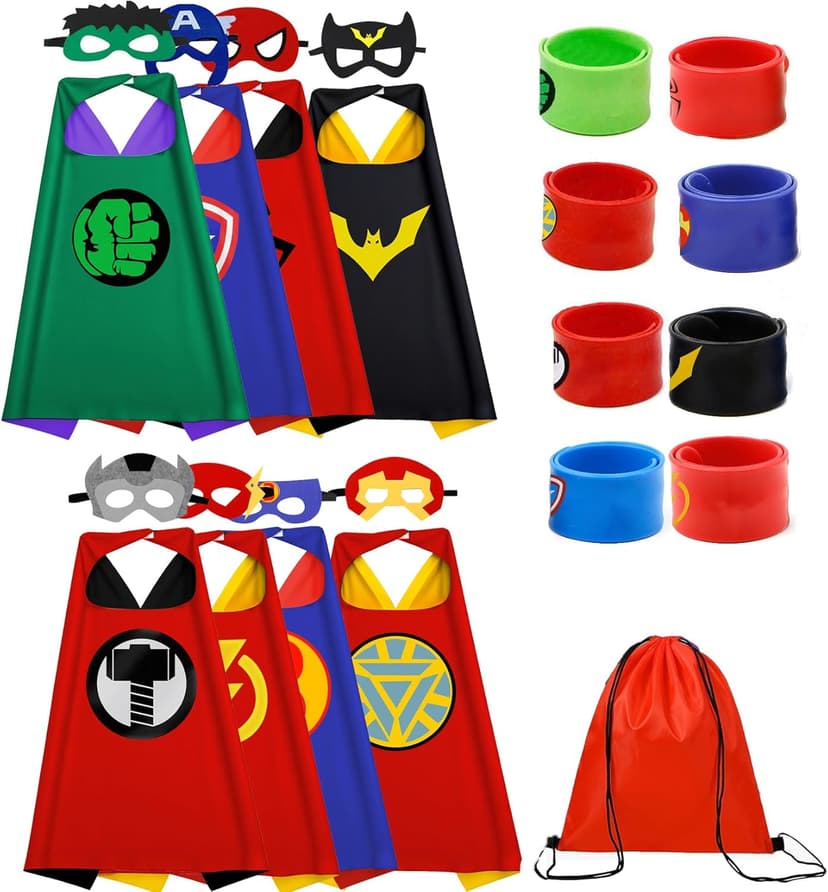 Kids Capes Set and Wristbands Kids Costumes Halloween Christmas Cosplay Dress Up for Boys Girls