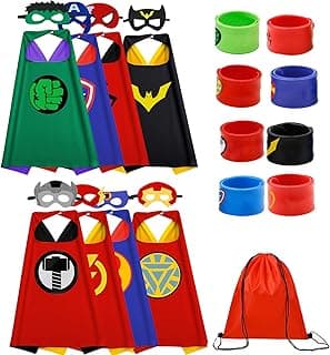 Kids Capes Set and Wristbands Kids Costumes Halloween Christmas Cosplay Dress Up for Boys Girls