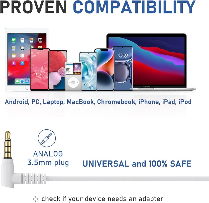 LUDOS ZENITH Wired Earbuds in-Ear Headphones, 2 Years Warranty, Earphones with Microphone, Corded for 3.5mm Jack Ear Buds for iPhone, Samsung, Computer, Laptop, Kids, School Students, Women, Small Ear