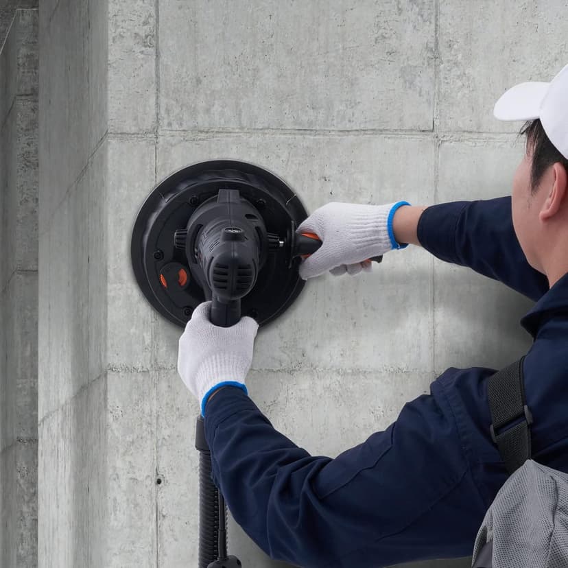 VEVOR Drywall Sander, 800W Electric Sander with 12 Sanding Discs, Variable Speed 1200-2300 RPM Wall Sander with Automatic Vacuum Dust Collection System, Double LED Lights, Dust Bag, Detachable Edge