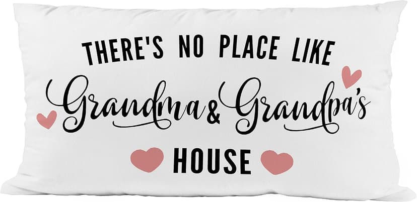 There's No Place Like Grandma and Grandpa's House Soft Throw Pillow Covers 20x12 Inch Grandparents Day Gift Fathers Day,Mothers Day for Grandma, Grandpa's