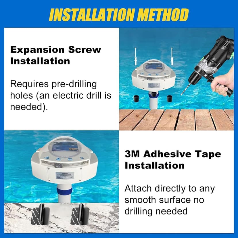 Pool Alarm with Remote Receiver, Pool Underwater Drown Monitor System, Battery Powered Poolside Alarms for Inground&Above Ground Pools, Kids Child Pets Swimming Pool Safety Guard fits up to 16x32sq.ft