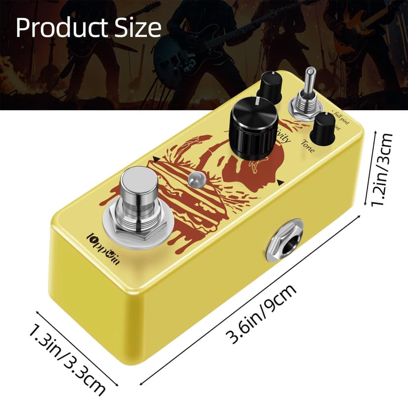 IOppWin COMP Optical Compressor Pedal - Classic Smooth Dynamics Control, Preserves Transients, Metal Enclosure, True Bypass for Guitar/Bass