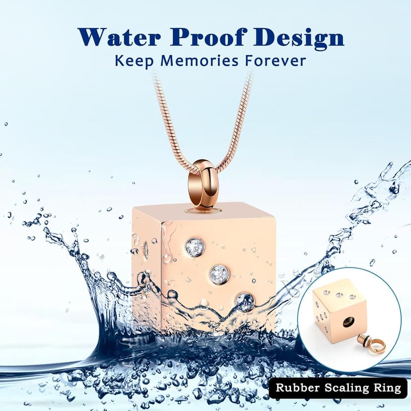Stainless Steel Memorial Necklace Ash Holder for Pet Human Keepsake Ash Jewelry Bereavement Gift for Women Men with Fill tool Hearbeingt Dice Urn Necklaces Cremation Jewelry for Ashes Keepsake Pendant B09D2ZPQQ2