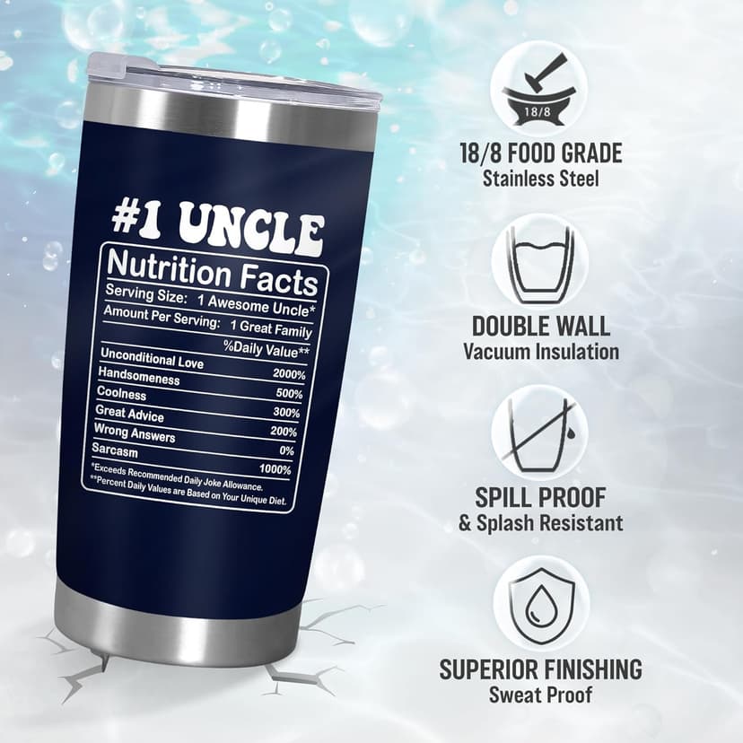 Christmas Best Uncle Gifts for Men - Cool Uncles Club 20 oz Stainless Steel Cup Insulated Travel Tumbler with Lid - Uncle Birthday Gifts for Brother, Presents for Men