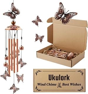 Butterfly Garden Decor for Patio Porch Balcony, Sister Birthday Gifts, Housewarming Gifts for Women, Mom Grandma Butterfly Wind Chimes for Outside, Memorial Wind Chimes, Gifts for Women B09PBWLWPK