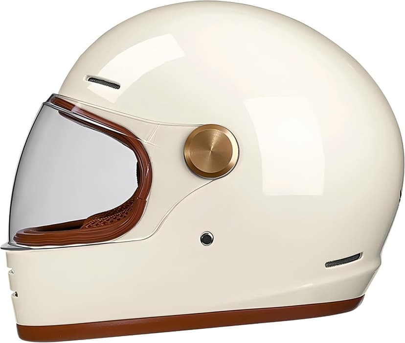 Retro Motorcycle Helmet for Adults?Vintage Full Face Helmet with Ventilation System, Waterproof Design for Motorcycle Riding