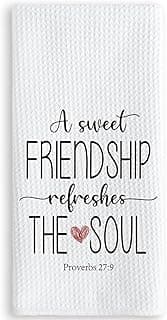TNUW A Sweet Friendship Refreshes The Soul Kitchen Towels 16X24In, Gift for Friend Woman, Christian Gifts for Women Men, Hand Tea Towels for Kitchen Bathroom Decor B0CXHWXTCK
