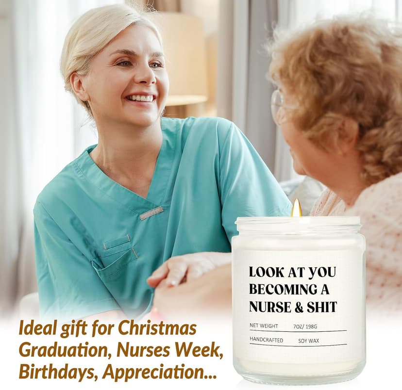Cool Appreciation/Graduation/Birthday/LPN RN Gifts for Nurses, Nursing Student Gift, Future/New Grad, Nurses Week/Day Gifts Craftique Nurse Gifts for Women Men- Funny Nurse Candle, Nursing School B0DF7HN9CX