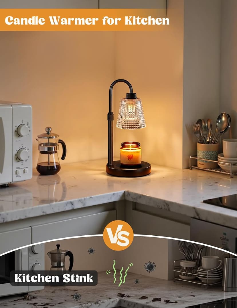 Dimmable Candle Warmer for Jar Candles, Height Adjustable Wax Warmer,Halloween Decorations House Warming Gifts New Home Innqoo Candle Warmer Lamp with Timer Home Decor Birthday Gifts for Women B0DZFGTCLR