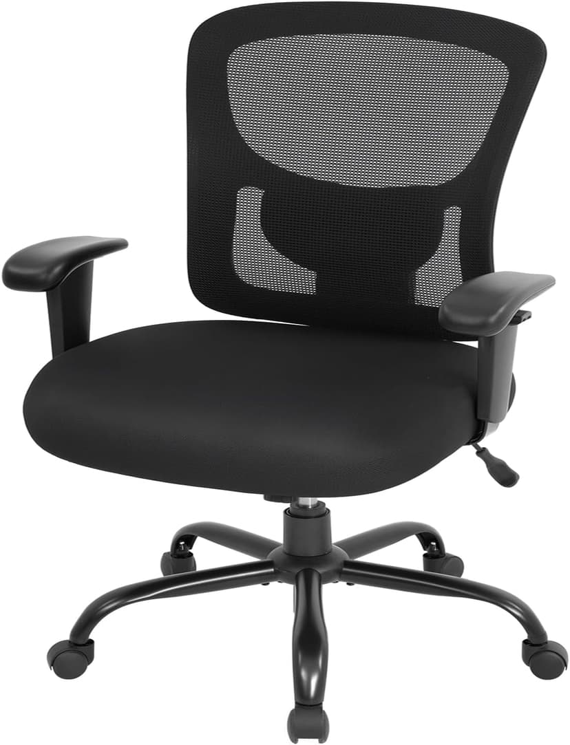 BestOffice Big and Tall Office Chair 500lbs Desk Chair Mesh Computer Chair with Lumbar Support Wide Seat High Back