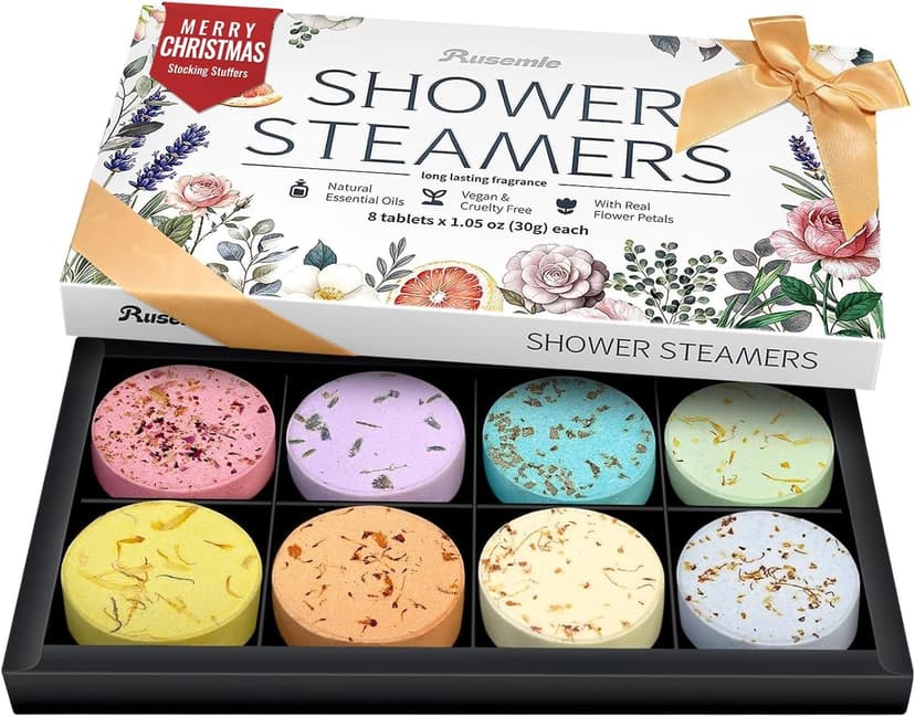 Shower Steamers Aromatherapy Birthday Gifts for Women - 8 Pack Christmas Stocking Stuffers 2025 for Adults Teens Women Mom Her Wife, Home Spa Shower Bombs for Self Care Relaxation with Essential Oils