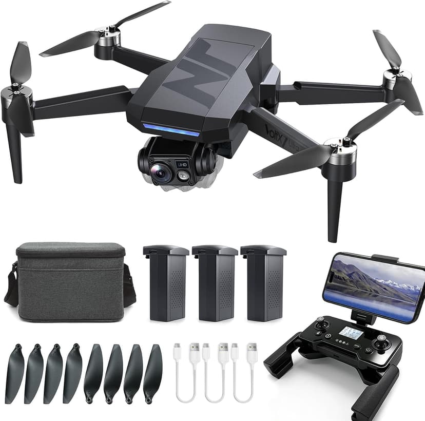 3-Axis Gimbal GPS Drone with 4K Camera, 90 Min Long Flight Time,3280 FT Long Control Range, Auto Return, Follow Me, Brushless Motor, 5G FPV RC Quadcopter for Beginners(Under 249g)