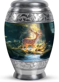 Deer Urn Ashes, Burial & Funeral for Adult Remains, Memorial Gift for Men & Women, Handcrafted, Cremation Urns for Human Ash Small, Green, 3 Inch B0F67DZ9FG