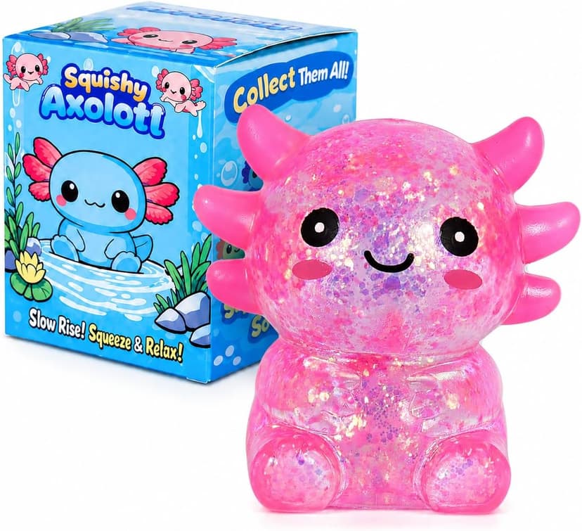 Non-toxic soft TPR, slow rebound, satisfying squeeze, sensory stress relief toy for kids & adults Axolotl Squishy Stress Ball, Soft TPR Fidget Toy for Kids Adults B0GGY5PZZX